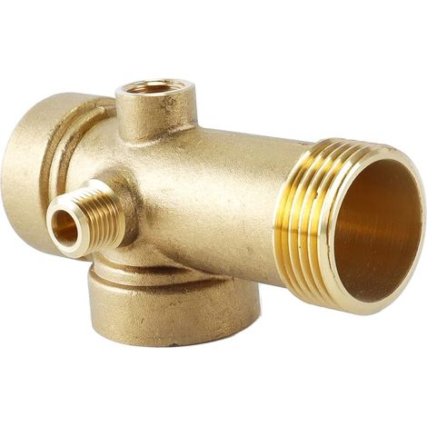 5-way 1" brass dispenser – IG/AG, DN25 to DN13 (1/4" IG/AG) for pressure switches, pressure gauges, domestic water installations and garden pumps (1/5)