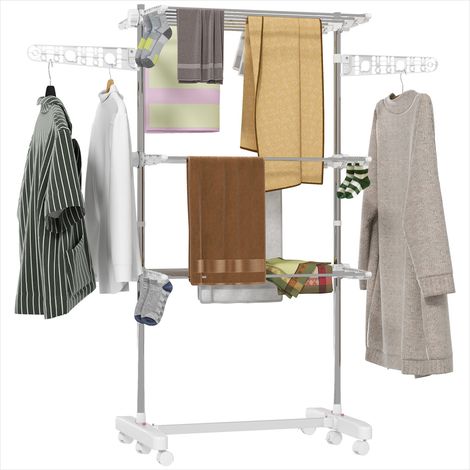 SunJet Porte-manteau, vestiaire sur pied, Séchoir à linge pliable - Réf. ORTOXSDZR292 (1/5)