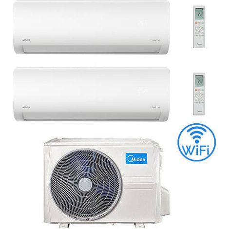 Midea Xtreme Wifi R32 Dual Split 9000 + 12000 BTU Klimaanlage mit E.U. M3OG-21HFN8-Q INVERTER Klasse A++/A+