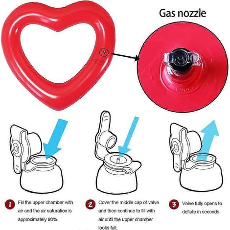 Bouée gonflable en forme de cœur en PVC, portable, durable, 120 cm, couleur rouge, pour piscine et plage, fêtes aquatiques.-AquaForge