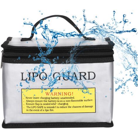 BUNTHAUS (21,5 x 16,5 x 14,5 cm) Sac Lipo Ignifuge et Antidéflagrant LiPo Guard Safe Bag Réfléchissante avec Double Fermeture éclair pour Une Recherche Rapide la Nuit (1/5)