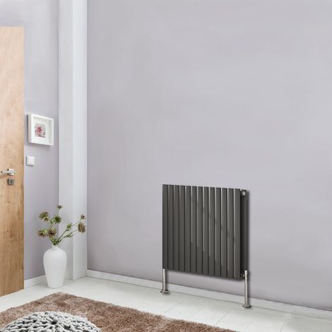 600x767 Oval Column Designer Radiator Bathroom Central Heating Double Anthracite (1/5)