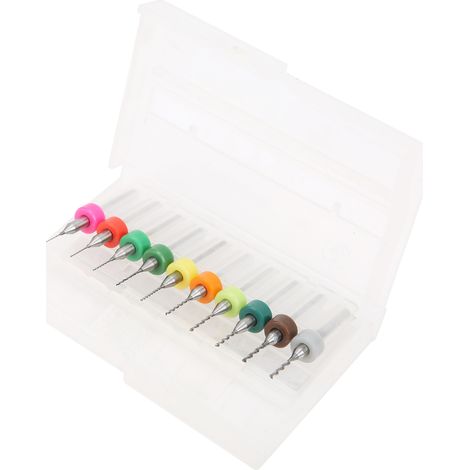 10 mikro-verdrillte Wolframstahl-Spiralbohrer für Leiterplatten, gerader Schaft, 0,3–1,2 mm (1/5)