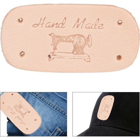 Ensemble de 6 étiquettes en cuir cousues à la main pour vêtements, sacs et décorations (1/5)