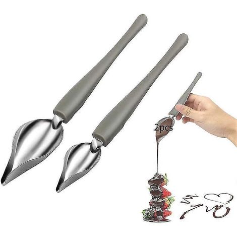 Cuillères décoratives (lot de 2), cuillères décoratives en acier inoxydable en forme de crayon, cuillères décoratives en acier inoxydable (1/5)