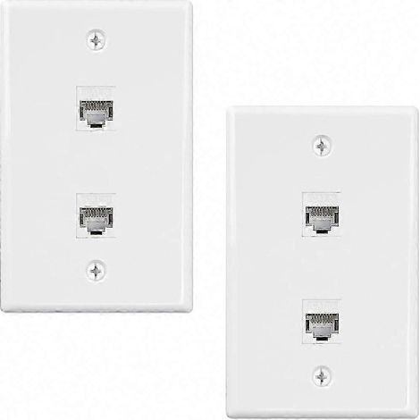 2er-Pack RJ45 Cat6-Adapter (Buchse auf Buchse) für Ethernet-Wanddosen, Netzwerkanschluss für Unterputzdosen (1/5)
