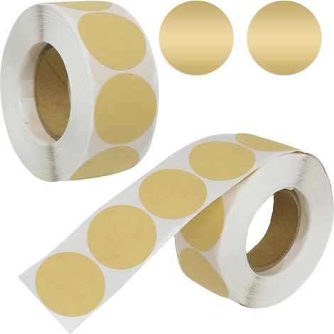 CCYKXA 500 Pieces Kraft Paper Label Stickers, 25mm Blank Round Brown Kraft Self-Adhesive Labels for Office and Kitchen, Files, Bottles, Gifts, DIY (2 Rolls) (1/5)