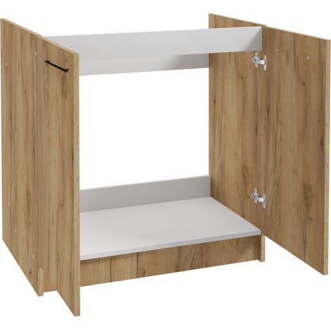 Küchenschrank Unterbau - 80 cm - Eiche golden - Elegantes Design