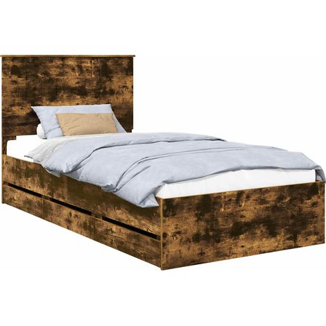 Maison Exclusive - Estructura de cama Roble ahumado 100 x 200 cm (1/5)