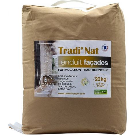 Enduit extérieur à la chaux Tradi'nat, ép. De 4mm à 20mm -