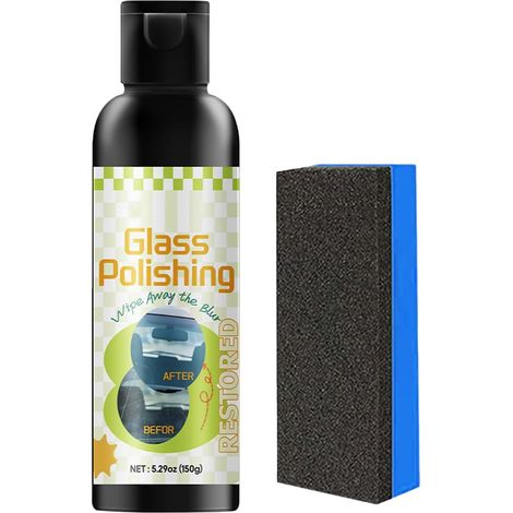 Décapant de Film Gras pour Pare-Brise Solution nettoyante 150 g,Décapant de film d'huile pour vitres de voiture - pour trajets quotidiens, parkings, garages, entretien, après lavage petit (1/5)