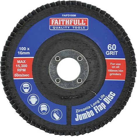 Faithfull Flap Disc 100mm Medium - 60 Grit