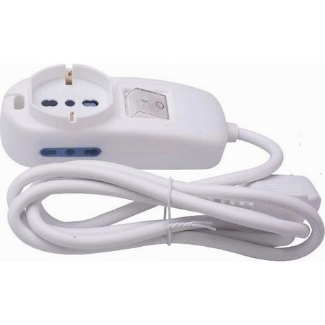 Trade Shop - MULTIPRES 1 USCITE UNIVERSAL + 2 BIPASSO 10/16A SPINA 16A CAVO 1,5 MT 80331N - (1/2)