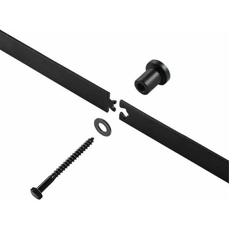 Kit Rail Porte Coulissante GROOFOO, Mécanisme Coulissant pour Porte Simple, Guide Noir pour Porte à Glissière, Glissement Silencieux et Fluide, Ajustable 25.4-28.4cm (1/5)