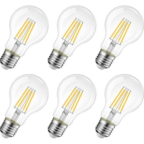 8W Ampoule LED Filament E27 A60 806Lm 6500K Blanc Froid Ampoule verre Vintage LED (1/5)