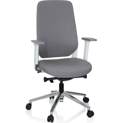 Bürostuhl / Drehstuhl CHIARO T4 WHITE Stoff grau hjh OFFICE