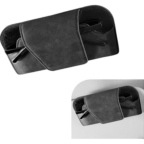 Clip per occhiali da sole da aletta parasole auto, custodia multifunzionale per la protezione e la conservazione degli occhiali, adatta a tutti i modelli di auto, clip magnetica per occhiali, set da 2 (1/5)