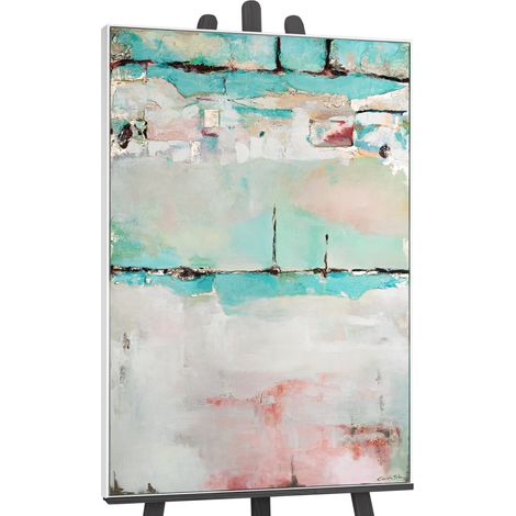 Gemälde Stille Konsonanz Rahmen Weiß 120x80 cm (1/5)