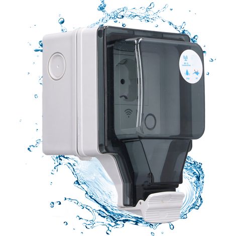 Enchufe inteligente para exteriores IP66 con control WiFi – Enchufe de pared tipo 86 de 16 A fabricado en ABS/PC antideslizante e impermeable. (1/5)