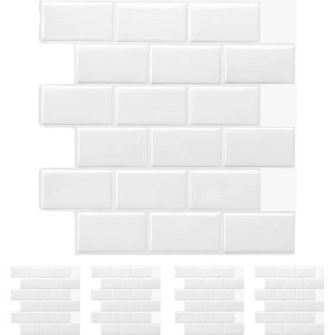 Lot de 5 autocollants muraux 3D en PET, imperméables pour cuisine et salle de bain (1/5)