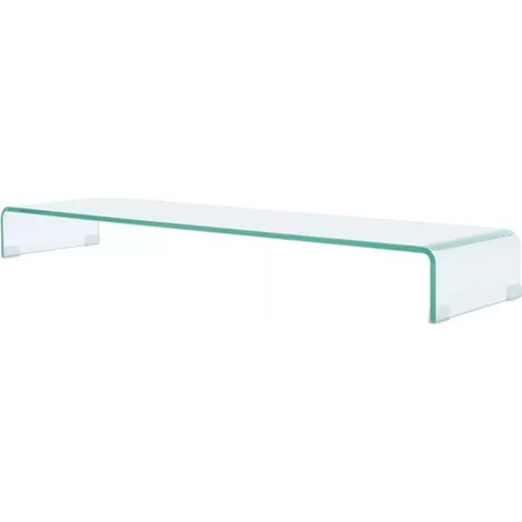 Meuble TV verre trempé transparent Martial L 120 (1/5)
