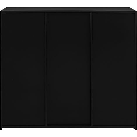 PLACARD MODERNE DE STYLE LUXUEUX AVEC RANGEMENTS EN PARTICLE BOARD NOIR 95X35X83 CM (1/5)