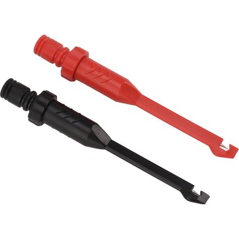 Set mit 2 isolierten Bohrspitzen mit 4-mm-Bananensteckern (weiblich) für Kfz-Schaltungsprüfung, Spannungserkennung, rot und schwarz (1/5)
