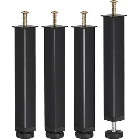 set of 4 metal bed legs, suitable for slatted bed bases, adjustable in height (20 cm). (1/5)