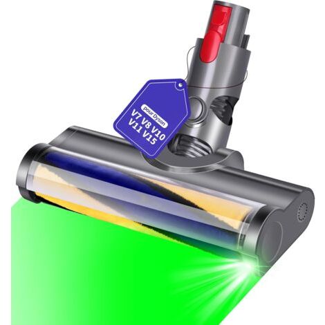 YMYNY Brosse pour Dyson V7 V8 V10 V11 V15 Tête de Brosse Aspirateur LED Révéler la Poussière Invisible Embout Aspirateur pour Dyson pièces détachées pour Sols Durs et Moquettes (1/5)