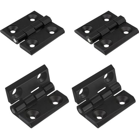 A 4 Pièces Charnières en Zinc 40x40x5 mm, Charniere Porte Lourde Pivote à 270 Degrés, Exterieur Charnière Inox, pour Portes Fixes, Petites Fenêtres, Tiroir, Armoires, Meubles, Tables Pliantes No (1/4)