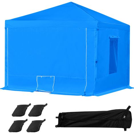 Mophorn Carpa portátil amplia para cabina de pintura, resistente al agua y fácil de plegar, con dos ventanas laterales de malla, adecuada para piezas de automóviles, color azul, 3000 x 3000 x 2700 mm
