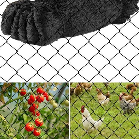 15 x 15 m Vogelschutznetz, Teichnetz, feinmaschiges Vogelnetz, Vogelschutznetz, schwarzes Volierennetz, feinmaschiges Netz für Obstbäume, Garten, (1/5)