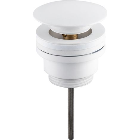 Bonde de lavabo en laiton Click-Clack modèle D universelle pour lavabo 1/4 de pouce blanche (1/5)