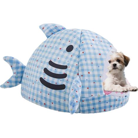 Lit Réchauffant Chat,Nid Douillet en Forme de Requin Panier (1/5)