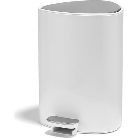 Joseph Joseph EasyStore Pattumiera a Pedale 5L in Acciaio, Tasca per Sacchetti, Chiusura Ammortizzata, Bagno e Camera (1/5)