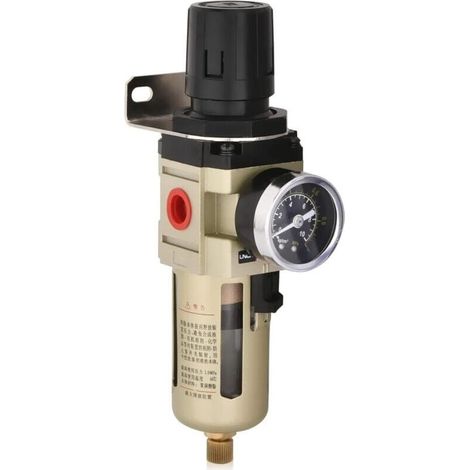 Séparateur d'eau Détendeur Régulateur d'air comprimé pour compresseur d'air comprimé, avec écran métallique, filtre 3/8 pouce (1/4)