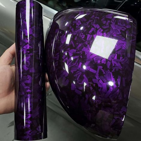 Rouleau de Film Vinyle en Fibre de Carbone forgé Violet Brillant pour Voiture (1/5)