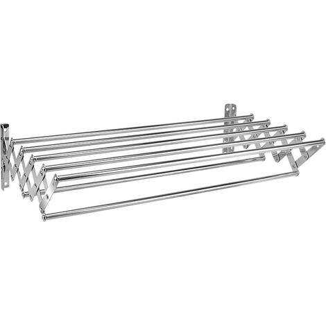 Séchoir à Linge Mural Pliable en Accordéon, 5 Tringles, 60 cm, Extensible pour Vêtements, Séchage Rapide, Design Compact (1/5)