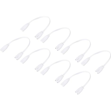 Lampe Connexion Fil pour T4 T5 T8 LED Tube, 20cm 2 Broche Double Terminal Lumiere Liaison Cordons Rallonge Câble Paquet de 8 (1/5)