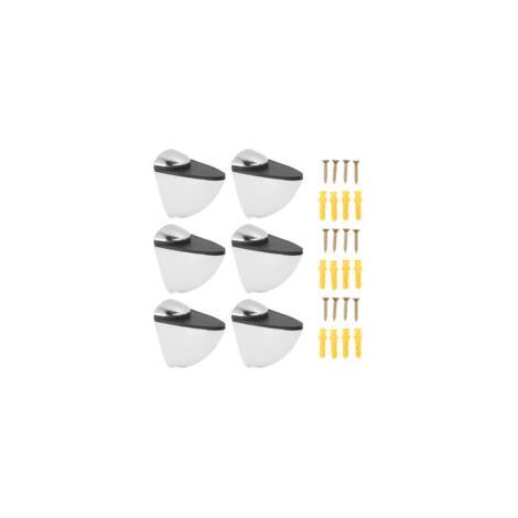 Lot de 6 pinces à verre K169, pinces à bec de poisson portables, supports de fixation réglables pour étagères en verre, pour la maison, le magasin ou le bureau. (1/5)