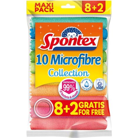 Spontex Mikrofasertücher mehrfarbig Packung mit 10
