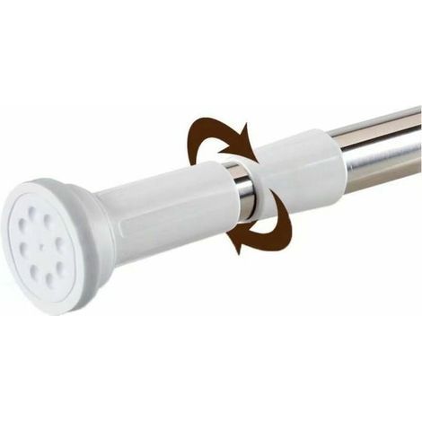 Gardinenstange ohne Bohren – Edelstahl – Ausziehbar von 50–80 cm – Für Dusche, Badezimmer, Fenster, Kleiderschrank – 1 Stück (1/5)