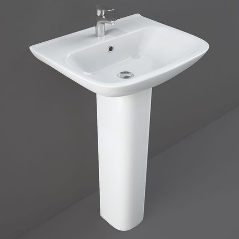 RAK Origin 62 Basin and Full Pedestal 520mm Wide - 1 Tap Hole (1/2)