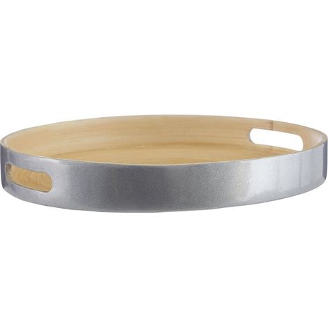 Premier Housewares Kyoto Small Silver Tray with Side Handles (1/4)