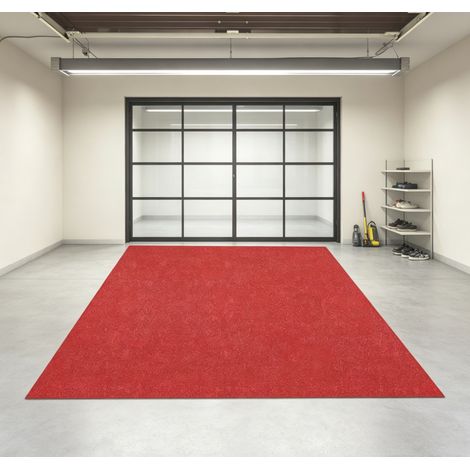 Tapis de sol de garage - Tapis d'entrée rouge - 520 × 223 cm - Support en film PE imperméable - Imperméable et antidérapant - Absorbe l'huile et les liquides et résiste à l'humidité (1/4)