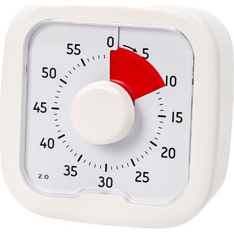 Home MOD - 60-Minuten-Visualtimer Home Edition - für Heimschulbedarf, Lernhilfe, Schreibtischtimer, geräuschlose Montage (weiß) (1/5)
