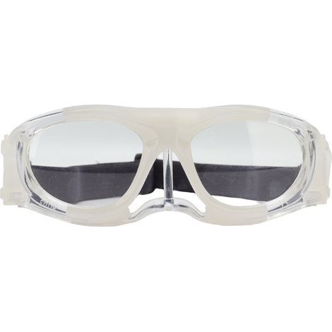 Schutzbrille für Outdoor-Sportarten, stoßfest, Sicherheitsbrille für Fußball/Basketball, UV-Schutz, bruchsichere Sportbrille, weiß. (1/5)