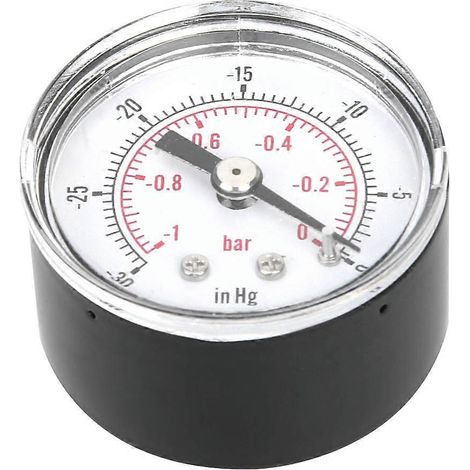 Manomètre à vide à double échelle -10 bar / -300 inHg, raccord arrière 18BSPT (1/4)