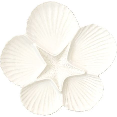 Assiette De Service Apã‰ritive En Porc.faã‡onnã‰e 㘠32,5 Cm Coquillages White - Pozzi Milano Spa