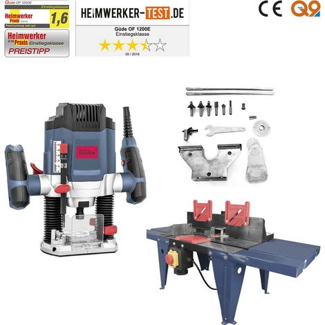 Güde Oberfräse OF 1200 E mit Oberfräsentisch Fräsmaschine Set mit Zubehör Fräse (1/5)